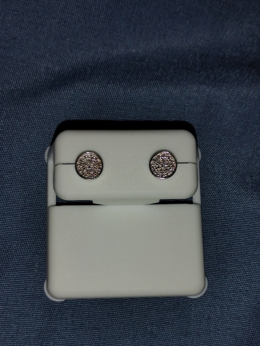 Sterling Silver Natural Diamond Screwback Earrings